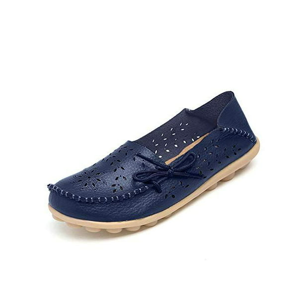 Mother Leather Loafers Moccasins Wild Soft Flat Shoes Women Oxfords Driving Shoe 